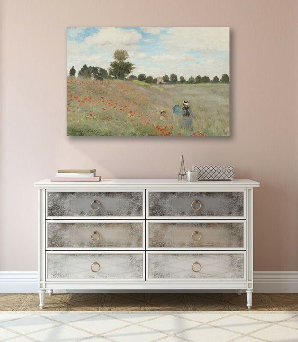 Canvas Wall Art – Framed Canvas Print 30mm Deep Frame Claude Monet Poppy Field