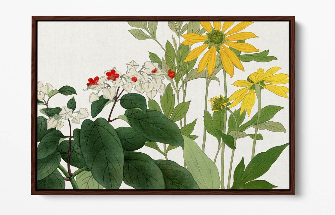 KONAN TANIGAMI, CLERODENDRUM & RUDBECKIA -FLOAT EFFECT CANVAS WALL ART PRINT