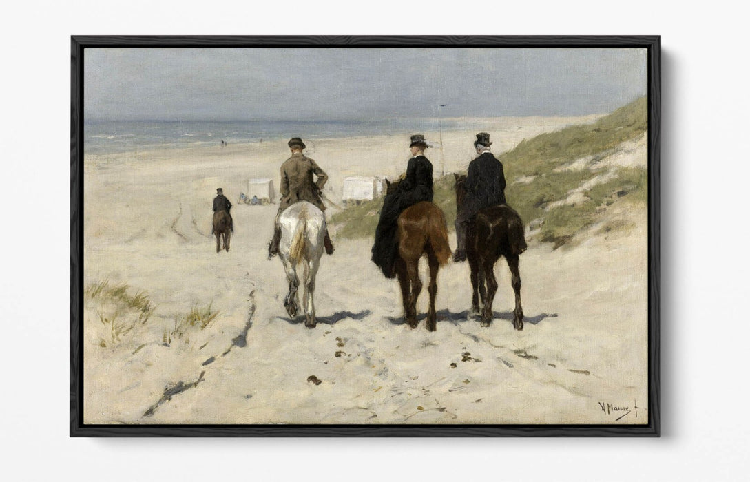 Canvas Wall Art – Morning Ride Along The Beach | Float Effect Canvas Print