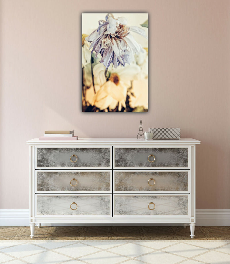 Vintage Canvas Wall Art – Handmade Dead Flowers Artwork on Archival Grade Canvas