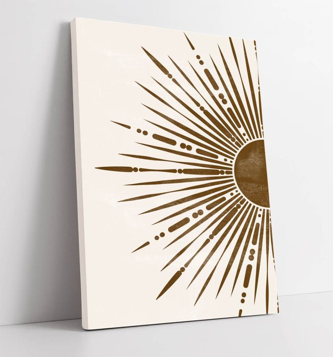 Boho Sun Canvas - Handmade Bronze Sun Print | Ready To Hang Wall Art