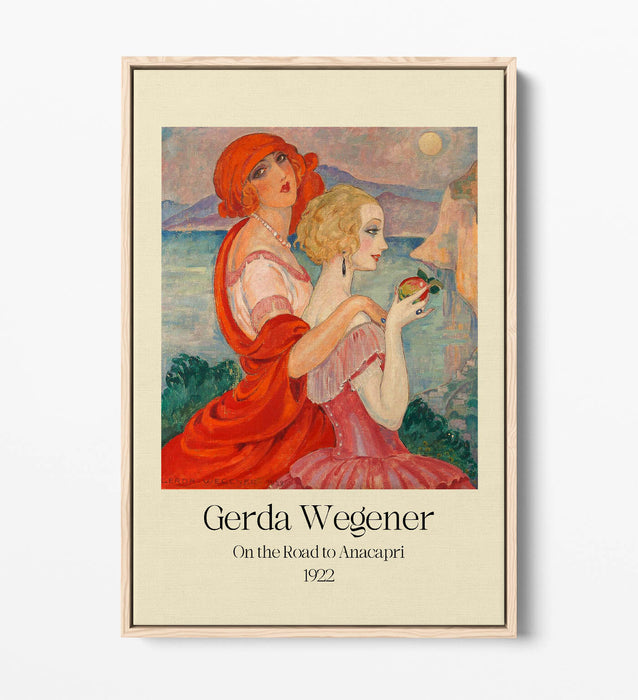 Float Effect Canvas Art - Gerda Wegener Road To Anacapri Poster With Premium Varnish Finish