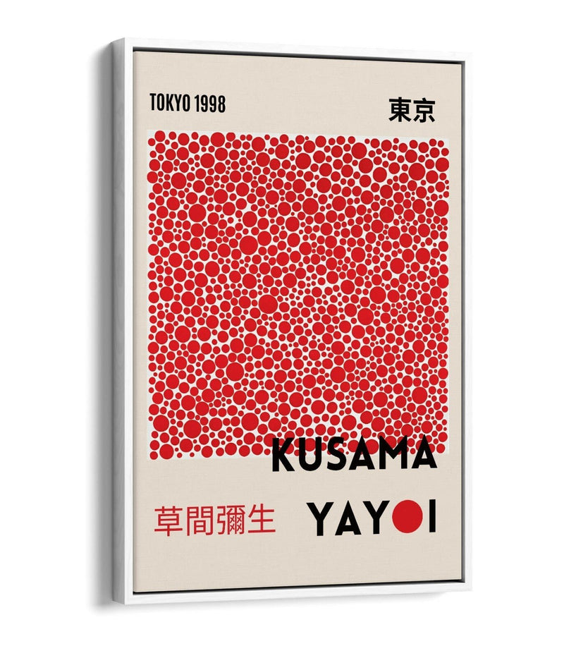 Canvas Art Print - Red Polka Dot Contemporary Wall Art With Float Effect Frame