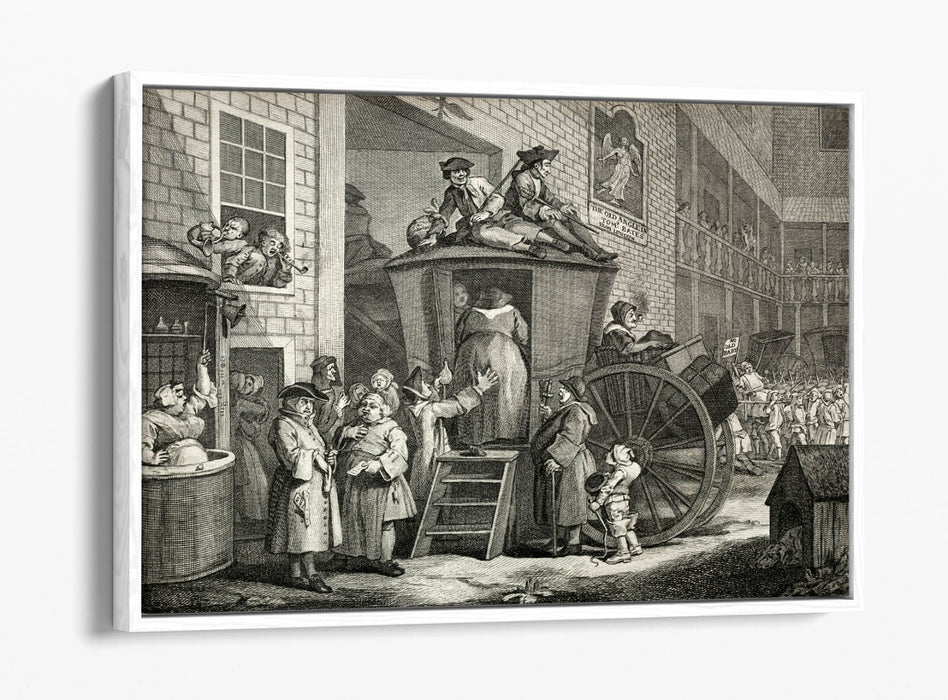 WILLIAM HOGARTH, THE STAGE COACH -FLOAT EFFECT CANVAS WALL ART PRINT