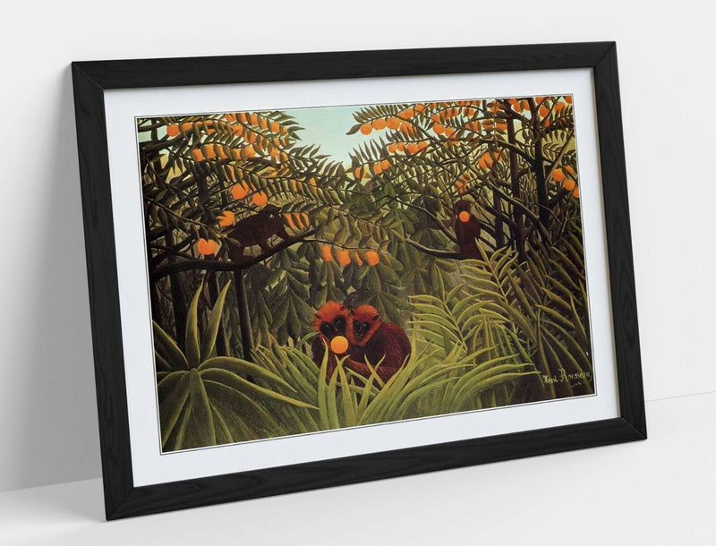 Framed Art Poster – Apes In Orange Grove, Henri Rousseau Print | Handmade Wall Art Print