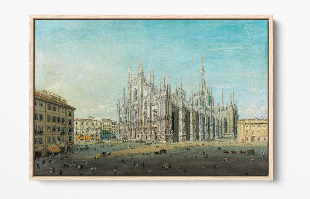 CARLO BOSSOLI, PIAZZA DEL DUOMO -FLOAT EFFECT CANVAS WALL ART PRINT