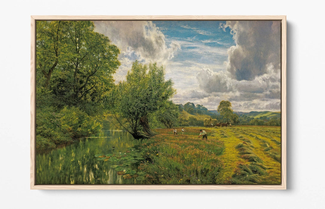GEORGE V. COLE, HAYFIELD -FLOAT EFFECT CANVAS WALL ART PIC PRINT