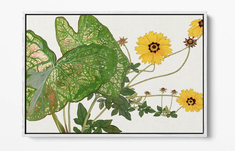 Float Effect Canvas Art - Handmade Botanical Canvas Wall Art With Premium Frame