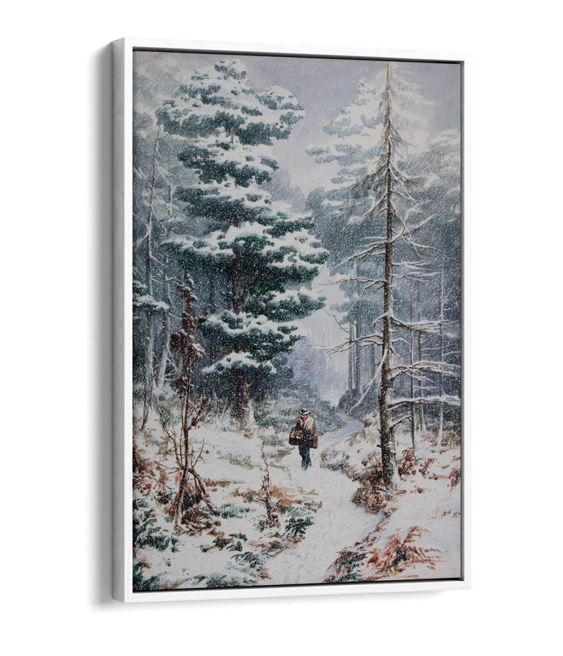 Canvas Wall Art Print - Elijah Walton Rednal Wood In Winter | Float Effect Frame