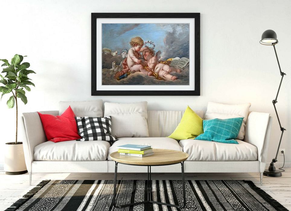 FRANCOIS BOUCHER, COMPOSITION AUX PUTTI -FRAMED ART PICTURE PRINT ARTWORK