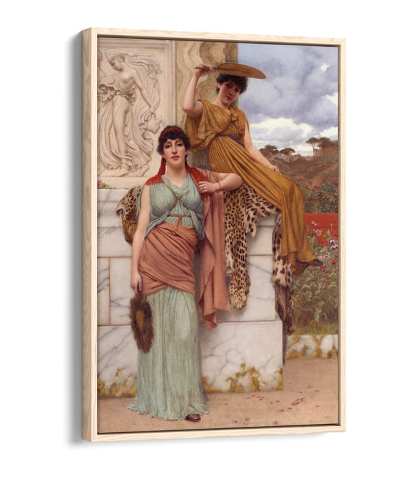 JOHN WILLIAM GODWARD, WAITING FOR THE PROCESSION -FLOAT EFFECT CANVAS ART PRINT