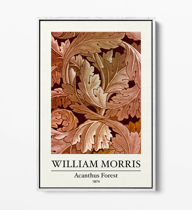 Canvas Art Print - William Morris Acanthus Forest Art | Float Effect Canvas Decor