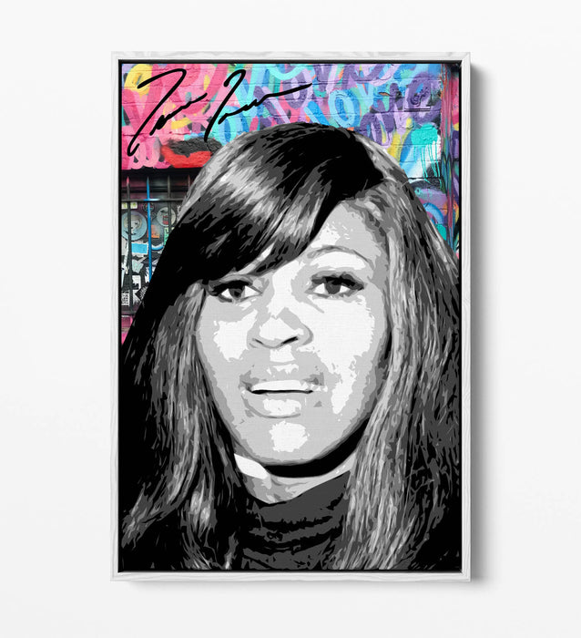 Graffiti Canvas Wall Art – Tina Turner Portrait Float Effect Canvas Print