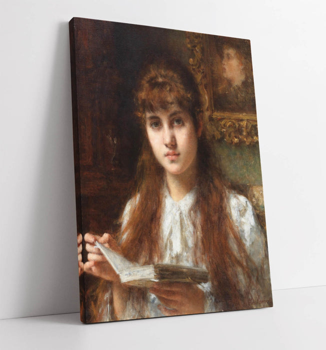 Canvas Wall Art Featuring Girl Reading | Handmade Canvas Art Print - Premium Varnish Finish