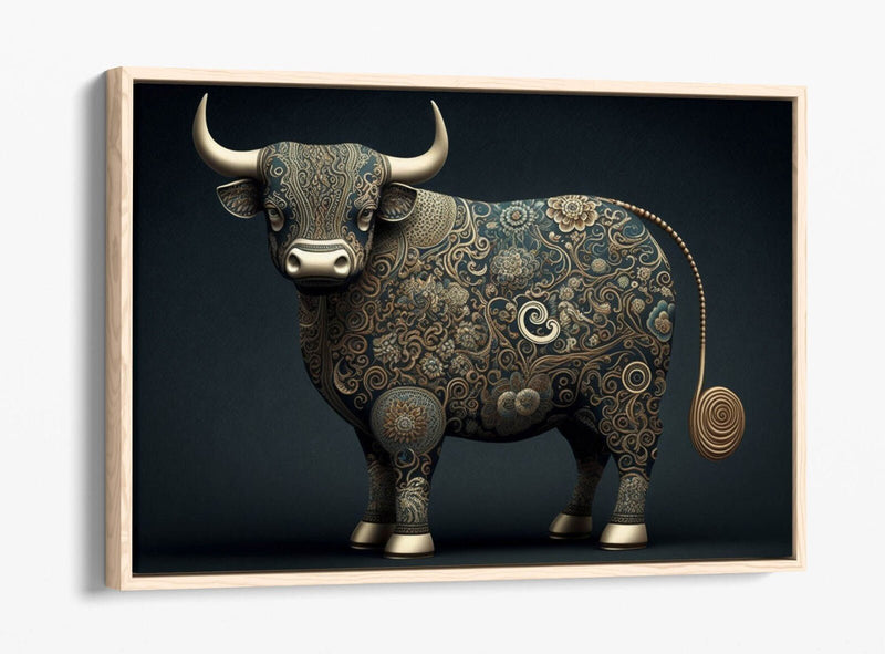 Highland Cow Canvas - Handmade Wooden Canvas Print With Float Effect Frame