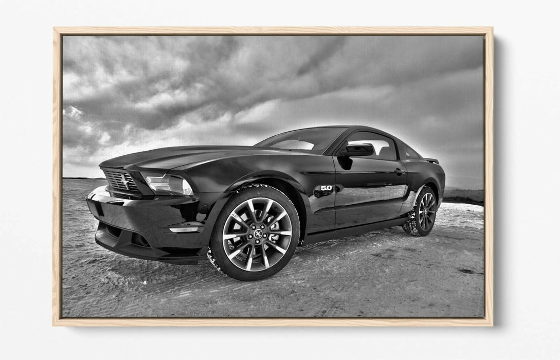 Canvas Wall Art - Dodge Viper Greyscale Float Effect Premium Print