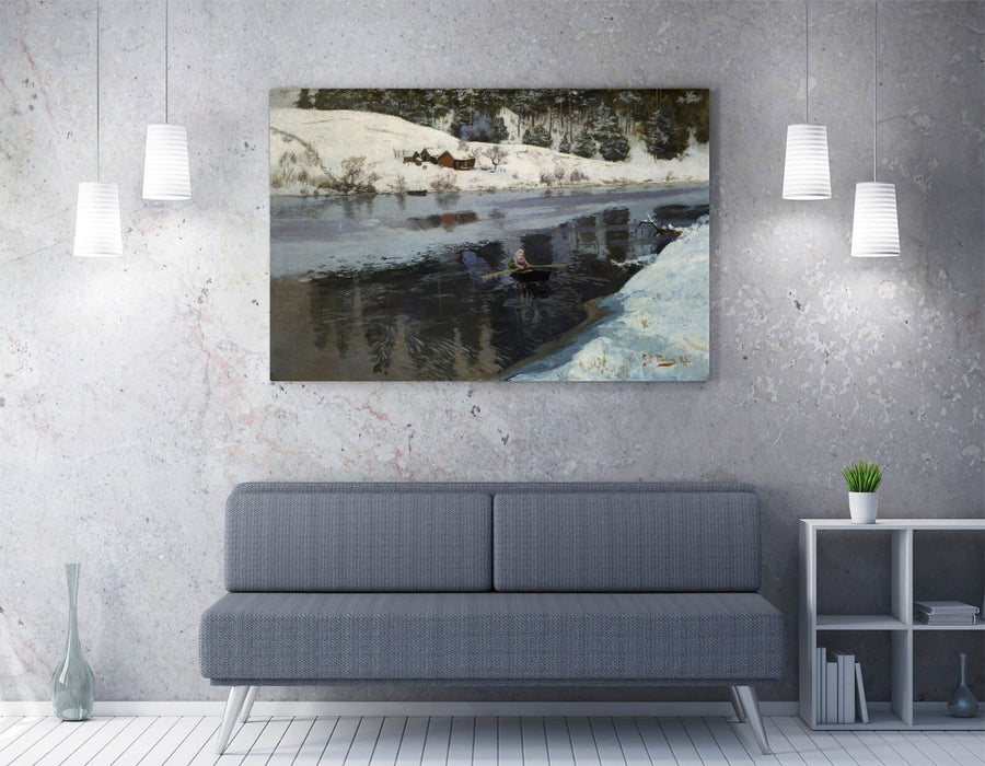 Canvas Wall Art - Frits Thaulow Winter River Simoa Landscape Print | Premium Handmade