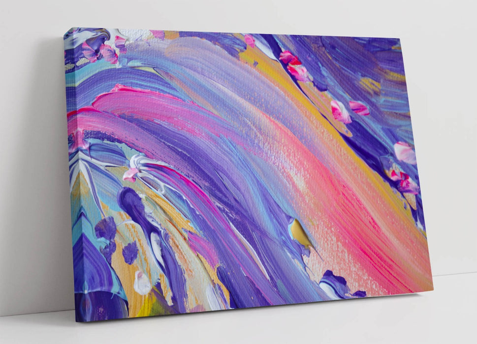Abstract Canvas Wall Art - Purple Pink Painting | Modern Canvas Print Ready to Hang