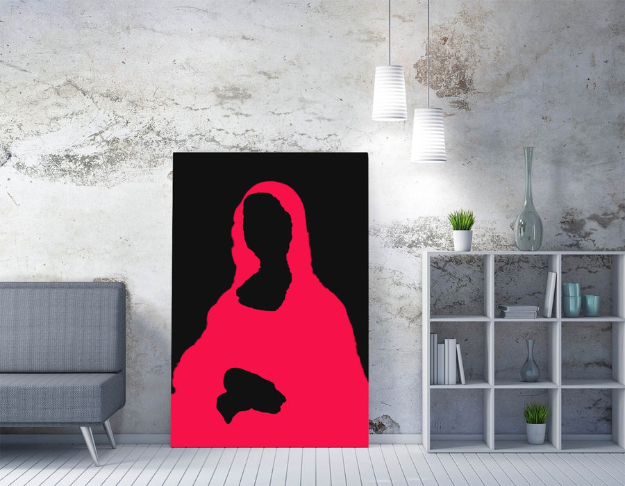 MONA LISA TRENDY MINIMALIST SILHOUETTE POP ART -CANVAS WALL ART PICTURE PRINT