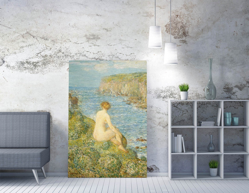 Canvas Wall Art - Childe Hassam Nymph and Sea Artwork Print on Archival Grade Canvas