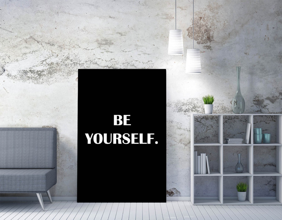 "BE YOURSELF" MOTIVATIONAL INSPIRED QUOTE SLOGAN -CANVAS WALL ART PICTURE PRINT