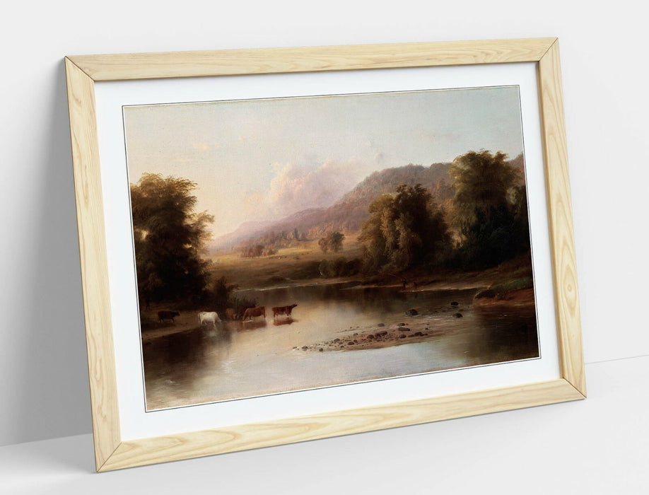 ROBERT S. DUNCANSON, VIEW OF ST ANNE'S RIVER -FRAMED WALL ART PICTURE PRINT