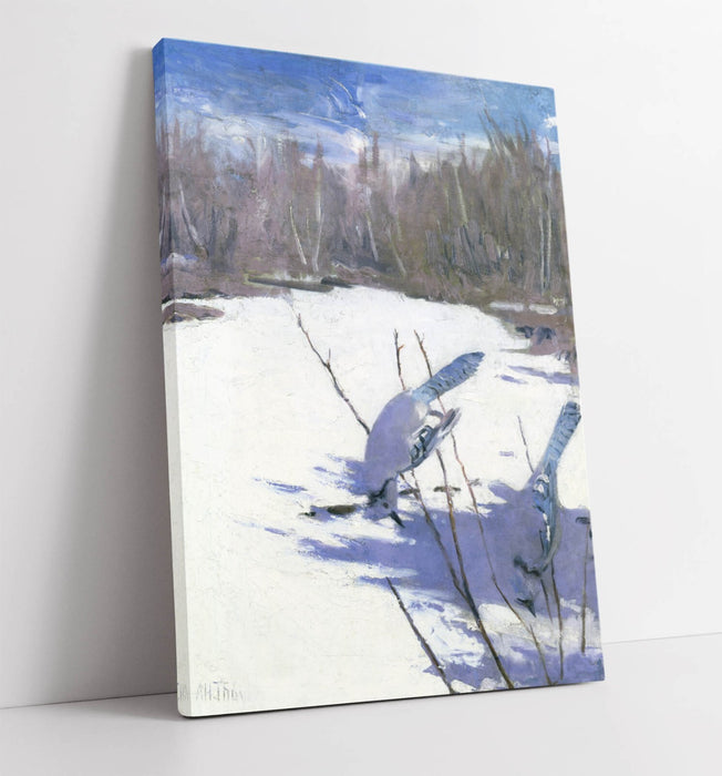 Canvas Wall Art - Blue Jays Artwork Handmade Bird Canvas Print with Vibrant Finish