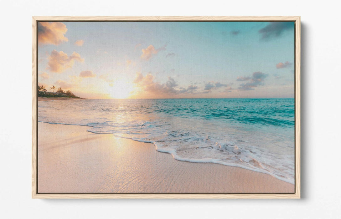 Canvas Wall Art - Hawaii Beach Peaceful Float Effect | Premium MDF Frame, Ready To Hang