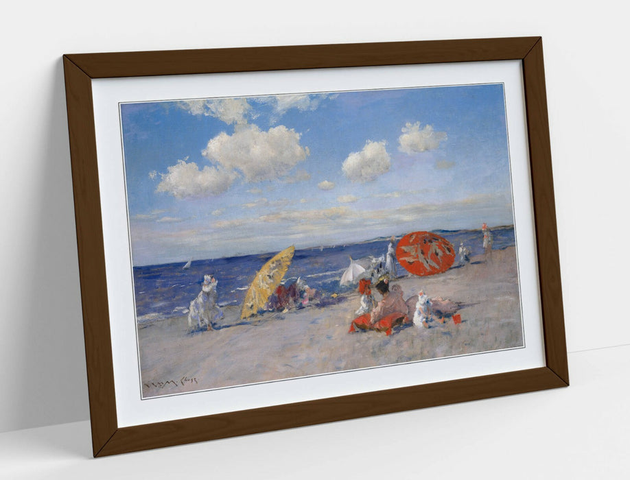 Framed Art Print – Handmade Seaside Artwork With Woodgrain Frame Finish