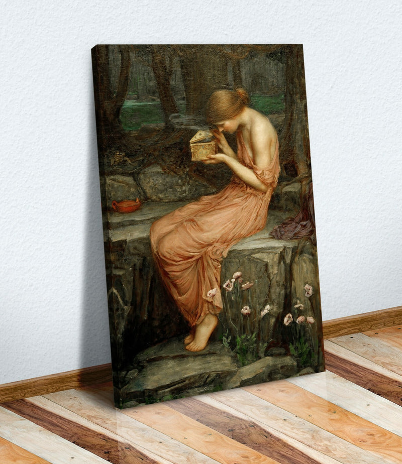 Canvas Wall Art – Framed Canvas Print John W Waterhouse Psyche Golden Box