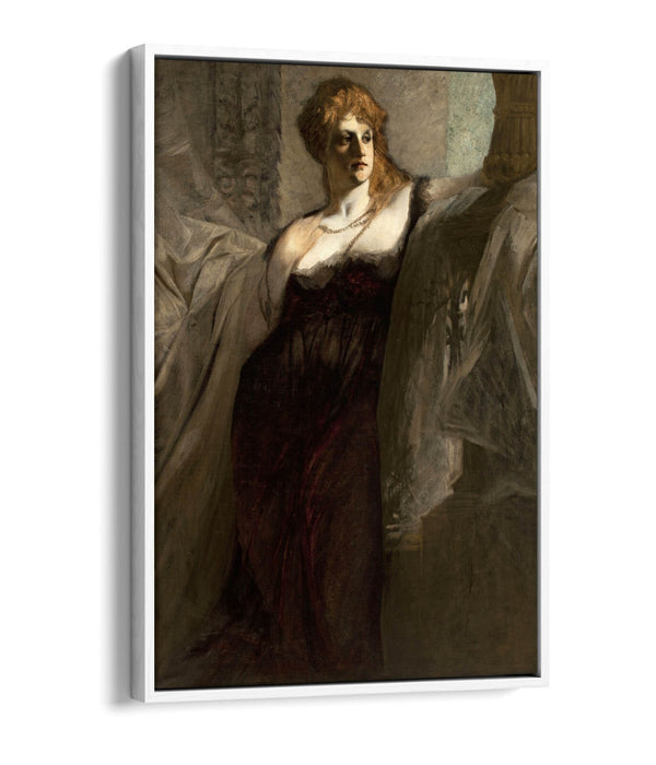 HANS MAKART, PORTRAIT OF A YOUNG WOMAN -FLOAT EFFECT CANVAS WALL ART PIC PRINT