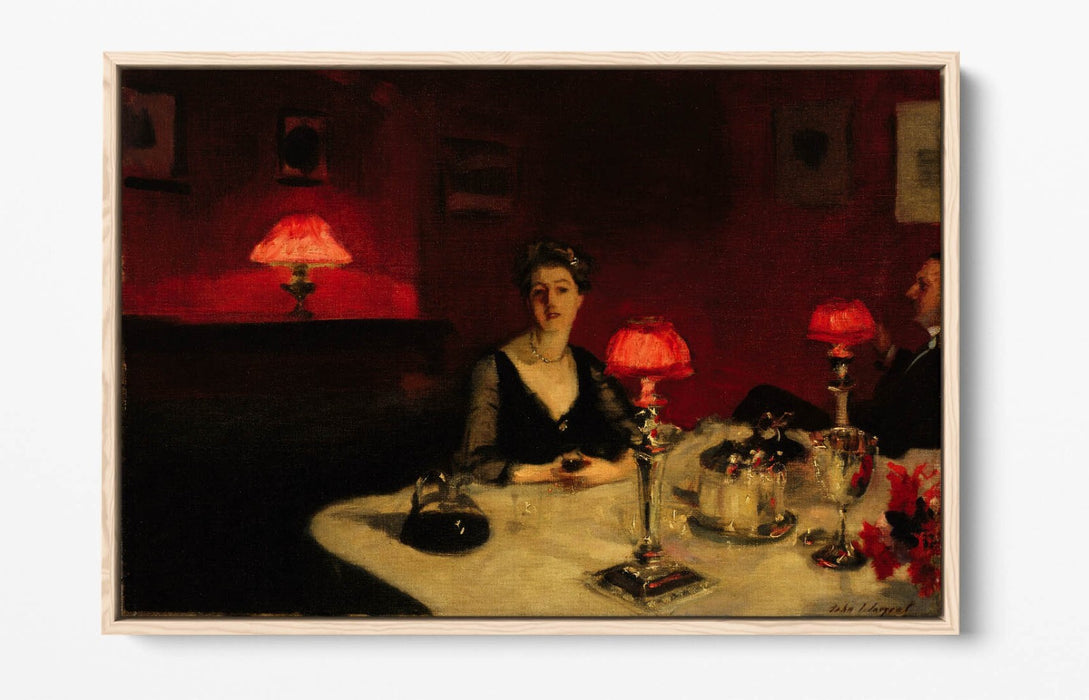 Float Effect Canvas Art – John Singer Sargent Dinner Table Wall Print, Premium Varnish Seal