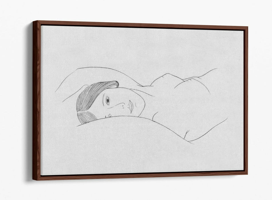 NUDE WOMAN LAYING LINE ART -FLOAT EFFECT CANVAS WALL ART PIC PRINT- FEMINIST