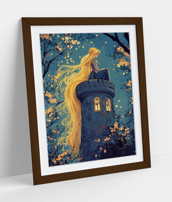 Rapunzel Wall Art – Framed Princess Poster Print | Handmade UK Wall Decor