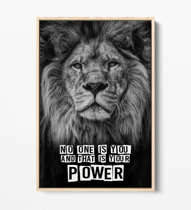 LION HEAD QUOTE FLOAT EFFECT CANVAS WALL ART PIC PRINT GRAFFITI- BLACK GREY