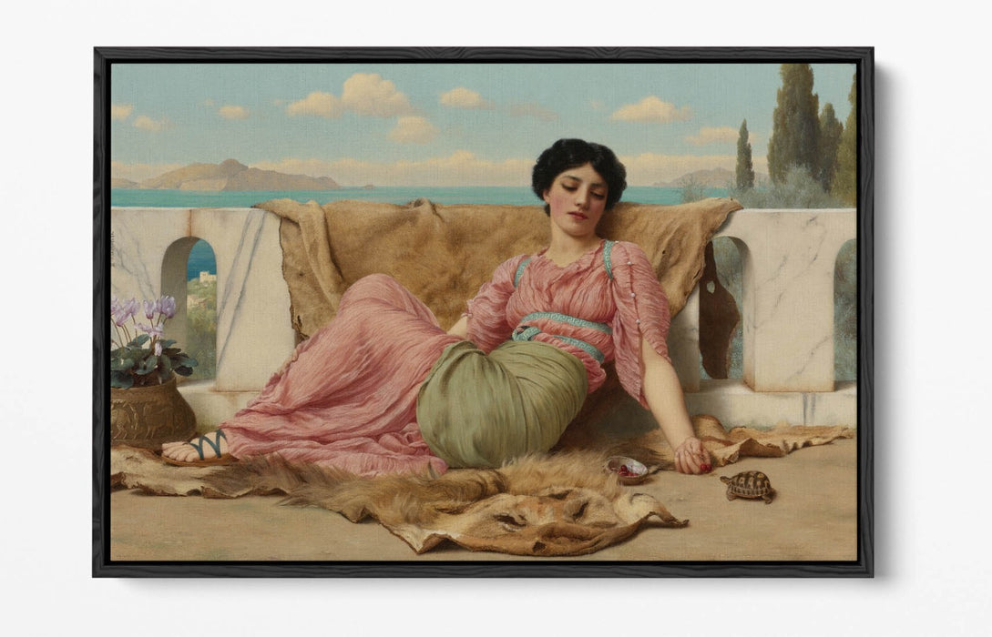 JOHN WILLIAM GODWARD, THE QUIET PET -FLOAT EFFECT CANVAS WALL ART PRINT