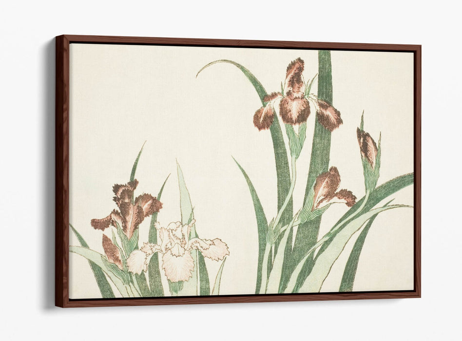 Canvas Wall Art – Katsushika Hokusai Iris Float Effect Canvas Print with Premium Frame