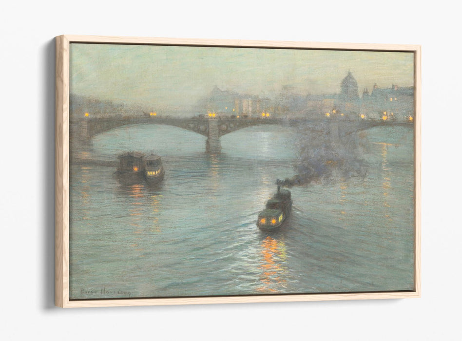 L. BIRGE HARRISON, EVENING ON THE SEINE -FLOAT EFFECT CANVAS WALL ART PRINT