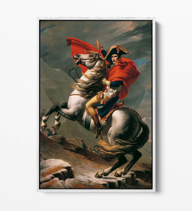 Napoleon Crossing the Alps Canvas - Float Effect Canvas Wall Art, Handmade UK