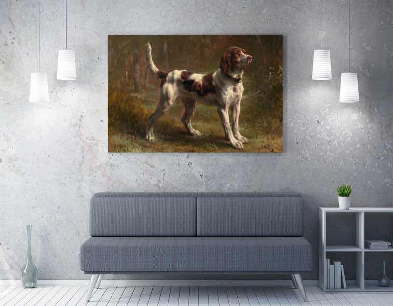 Canvas Wall Art | Rosa Bonheur Limier Briquet Hound Ready to Hang Handmade Canvas Print
