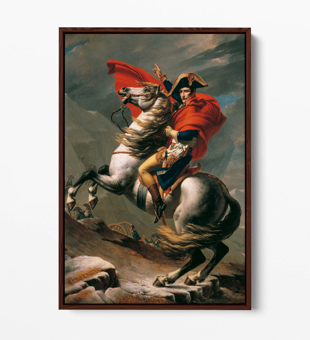 Napoleon Crossing the Alps Canvas - Float Effect Canvas Wall Art, Handmade UK