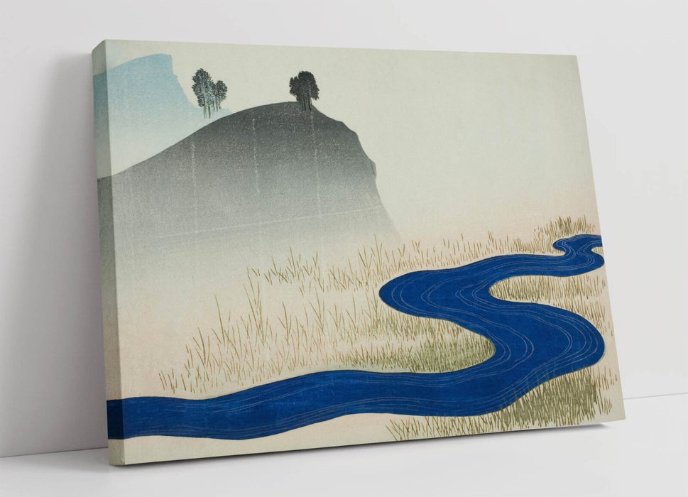 Canvas Wall Art - Totoya Hokkei Mountain Landscape Print With Stream Scene