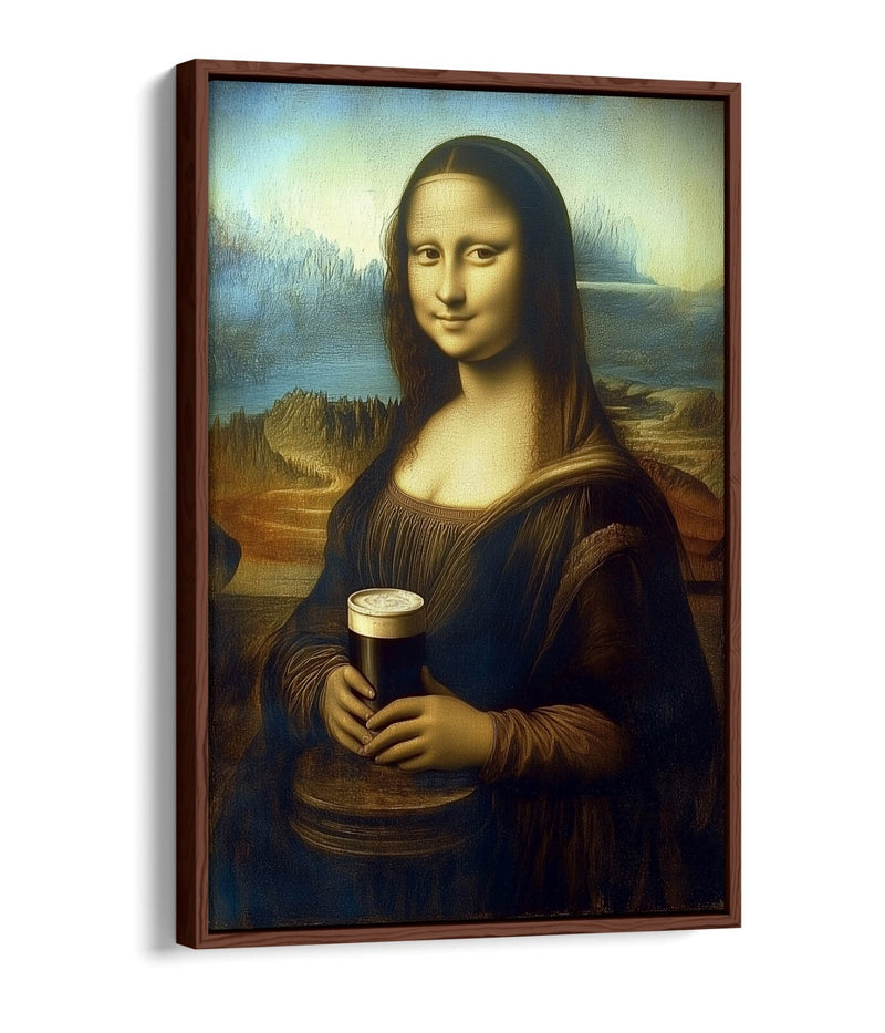 Canvas Wall Art – Mona Lisa Funny Float Effect Print on Premium Frame