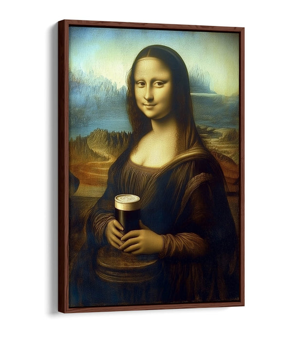 Canvas Wall Art – Mona Lisa Funny Float Effect Print on Premium Frame