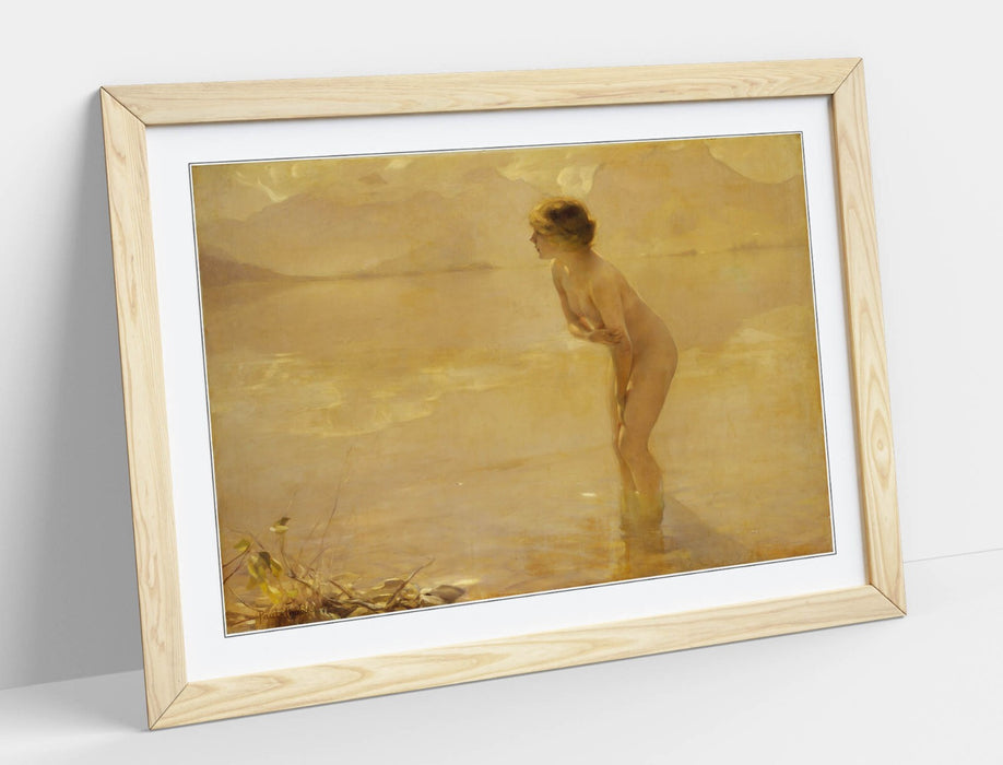 Framed Wall Art - Paul Emile Chabas September Morn Print | Handmade Wood Grain Frame