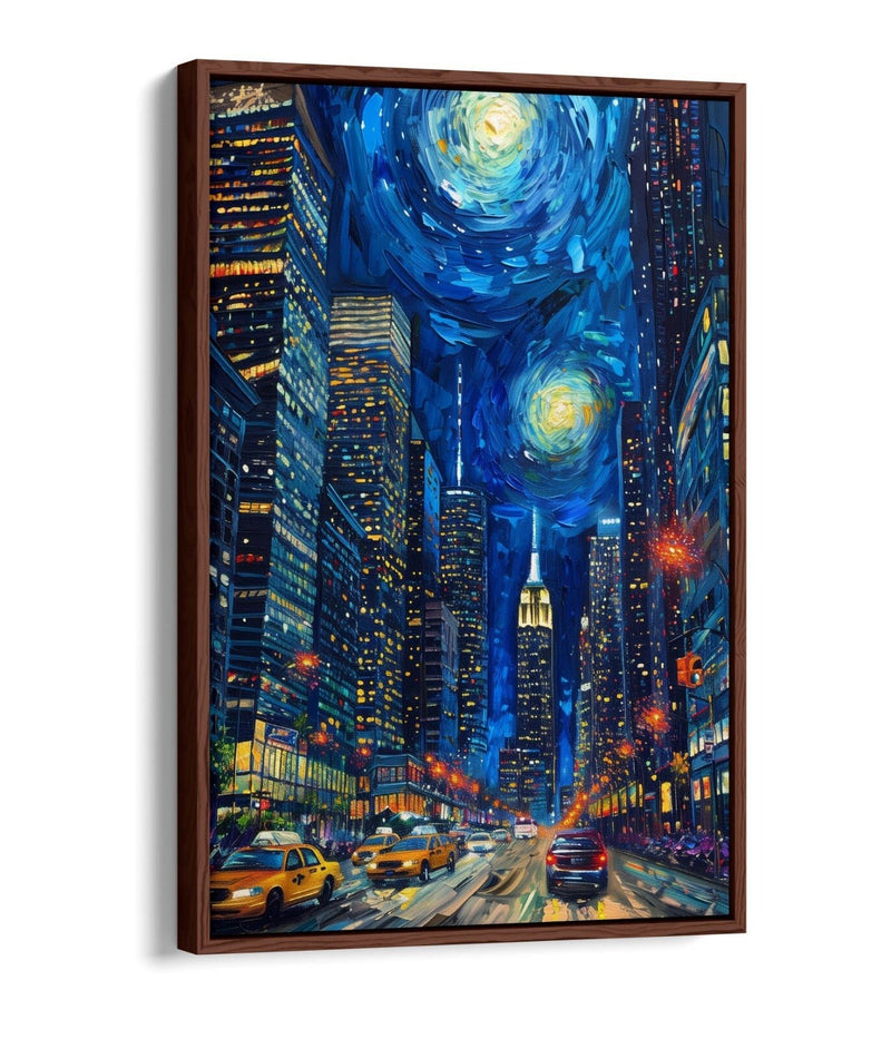 Float Effect Canvas New York Cityscape Art Print – Vibrant Wall Art with Premium Varnish Finish