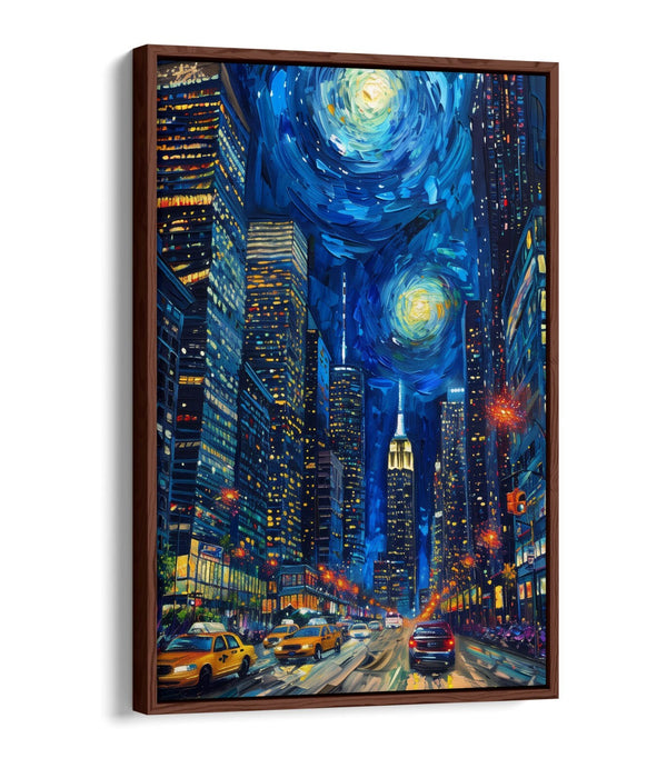 Float Effect Canvas New York Cityscape Art Print – Vibrant Wall Art with Premium Varnish Finish