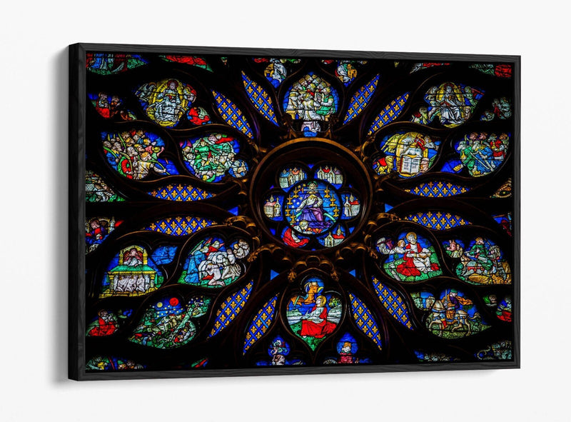 Stained Glass Canvas - Multi Colour Print Float Effect Frame | Handmade Wall Art