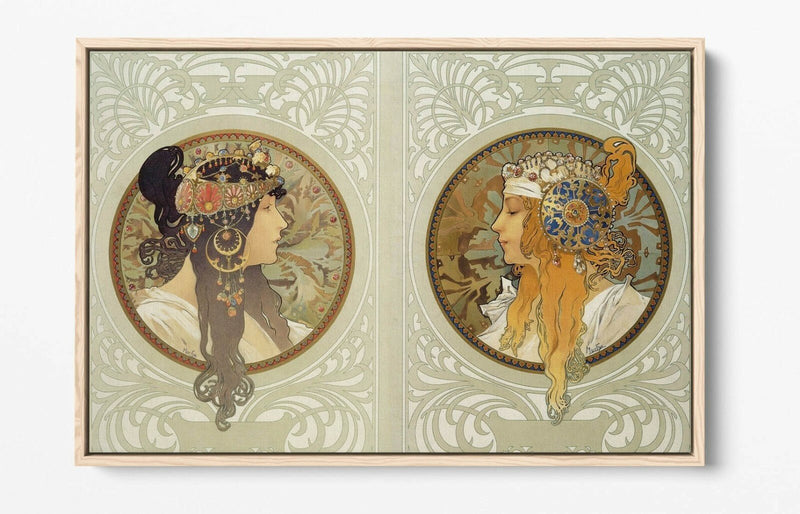 Byzantine Canvas Wall Art - Alphonse Mucha Float Effect Canvas Print - Handmade UK
