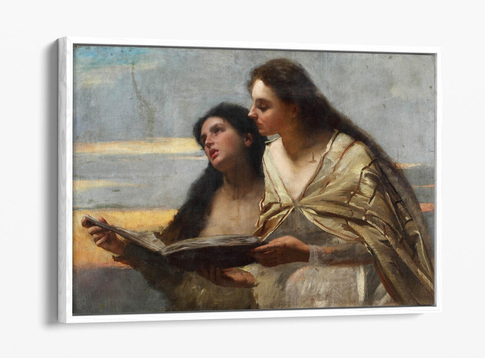 Float Effect Canvas Art - Two Women Painting on Premium Deep Frame, Ready to Hang